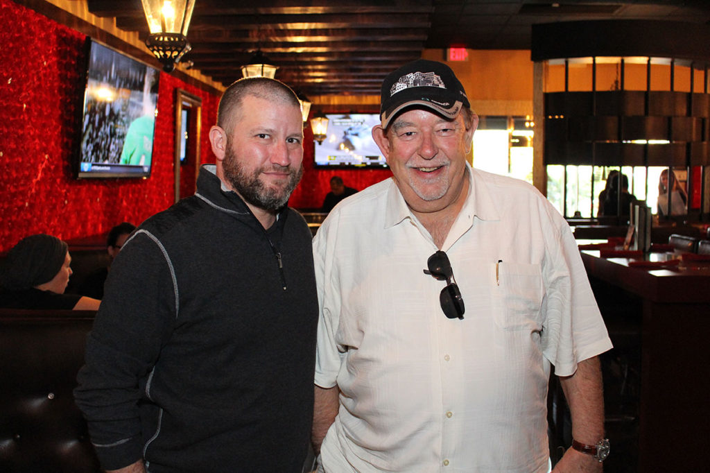 Darin Feinstein (left), owner of the El Dorado Cantina in Las Vegas, with Robin Leach (right)