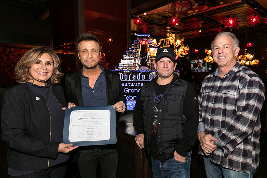 Darin Feinstein and others at the opening of the El Dorado Cantina in Las Vegas