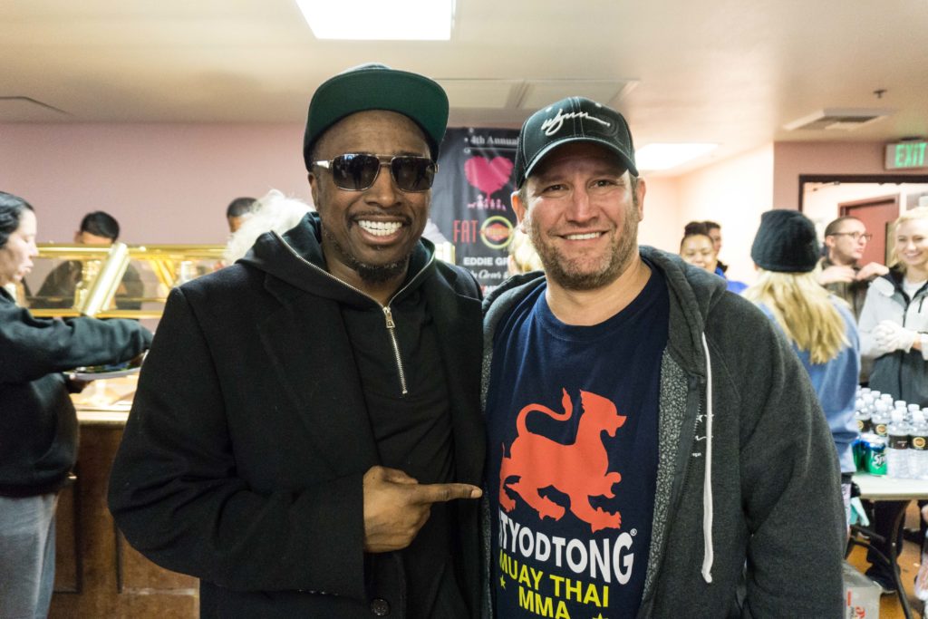 Eddie Griffin and Darin Feinstein at the 2016 Shade Tree holiday event.